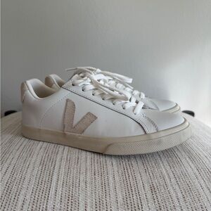 Veja Women's White and Cream Sneakers